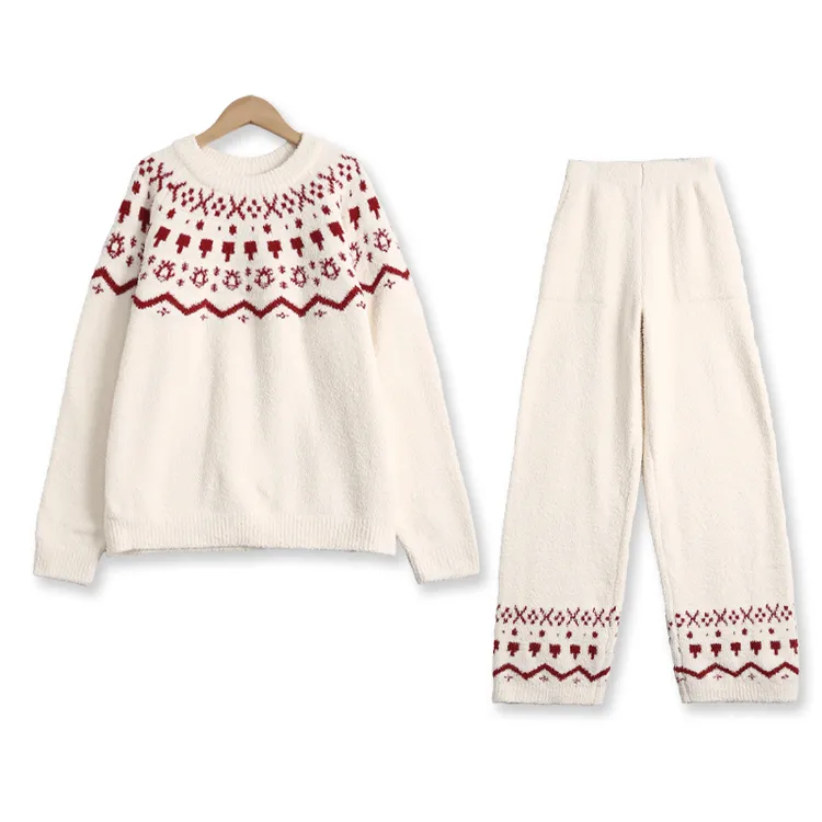 Say nono【懒猫nono】圣诞款半边绒家居服慵懒风秋冬女士套装