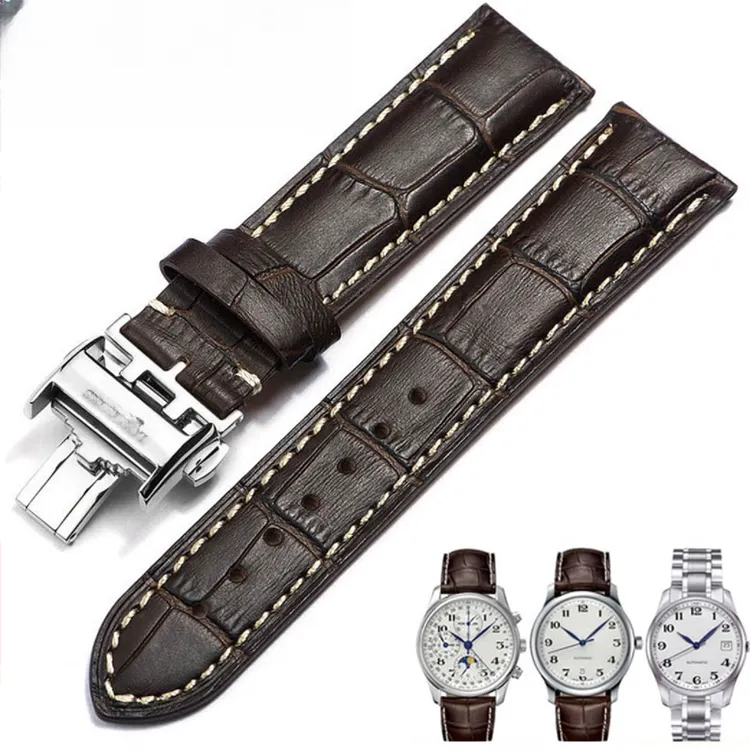 适配浪琴手表表带 真皮表带 适配名匠瑰丽康卡斯先行者