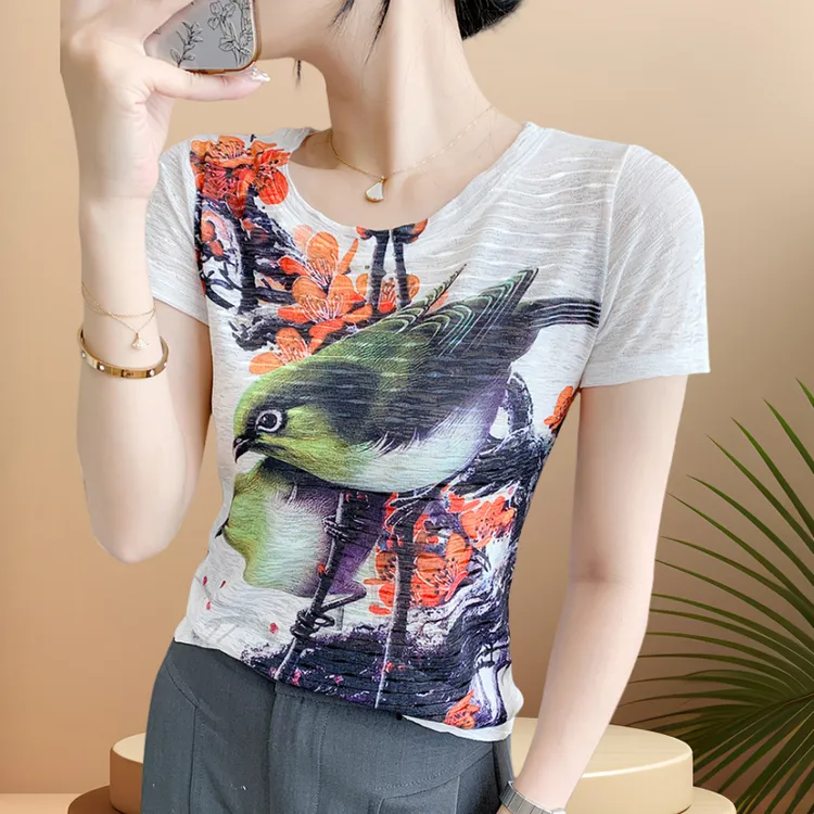 休闲显瘦网纱短袖女款爆款2025新款洋气打底衫夏季网红微胖女人味