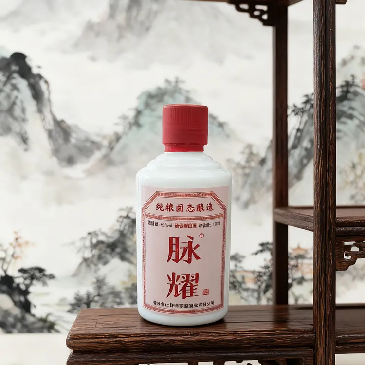 脉耀纯粮酿造固态发酵入口柔顺酒体香醇酱香型53%Vol100ml
