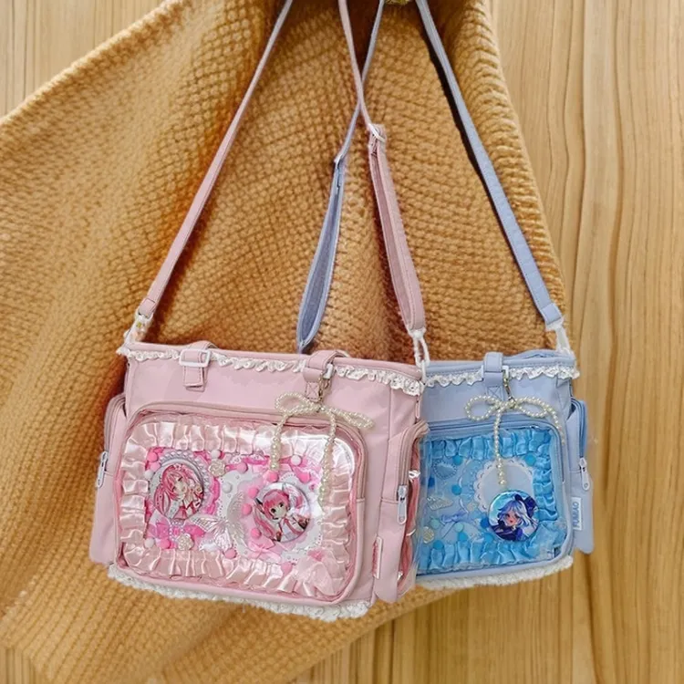 新款日系二次元痛包透明大容量邮差包少女萝莉软妹单肩儿童学生包