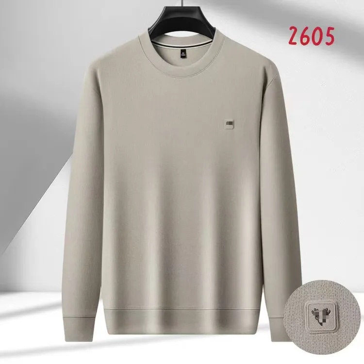 2026年春款男士单面针织弹力圆领休闲T恤2605