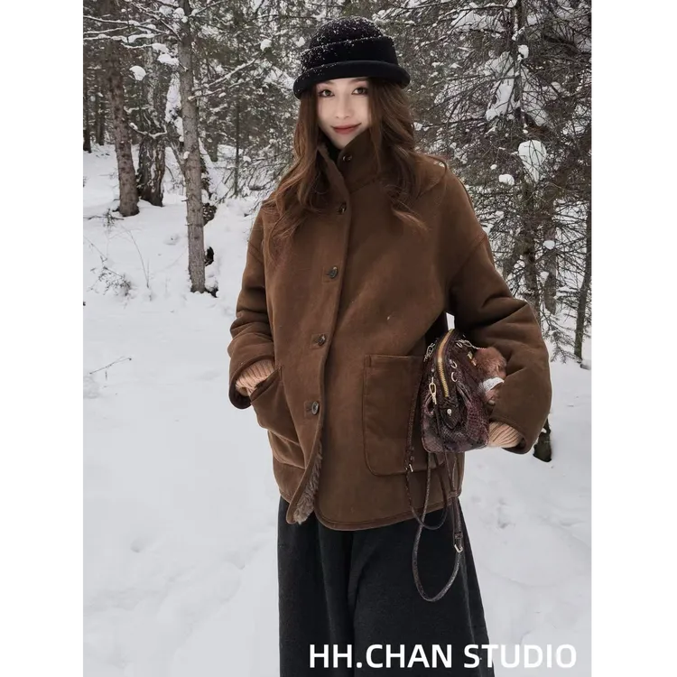 HH.CHAN“游牧主”100%绵羊毛冬季双面设计加厚保暖外套HH55J41303