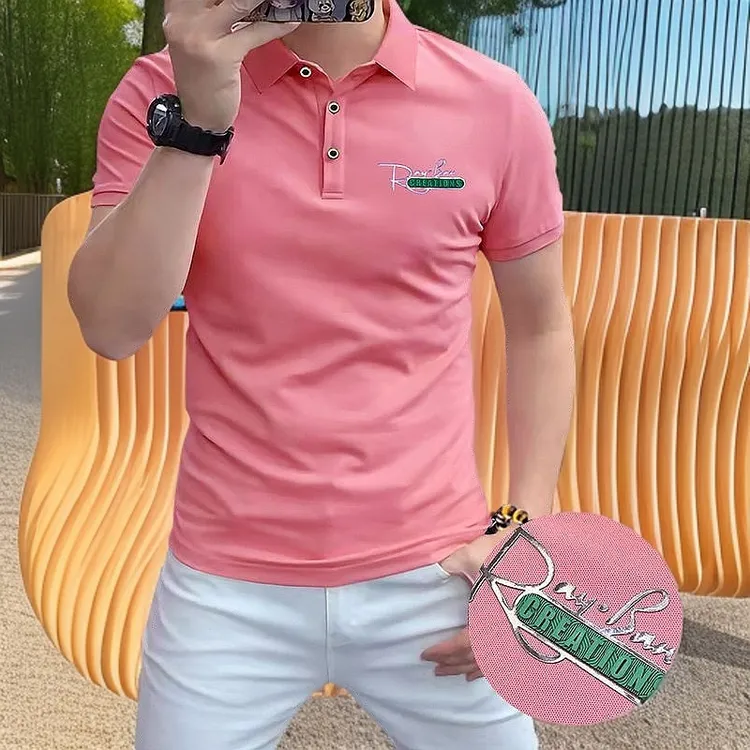 贾鲁萨加高端时尚夏季男士潮牌个性潮流透气休闲百搭短袖Polo衫