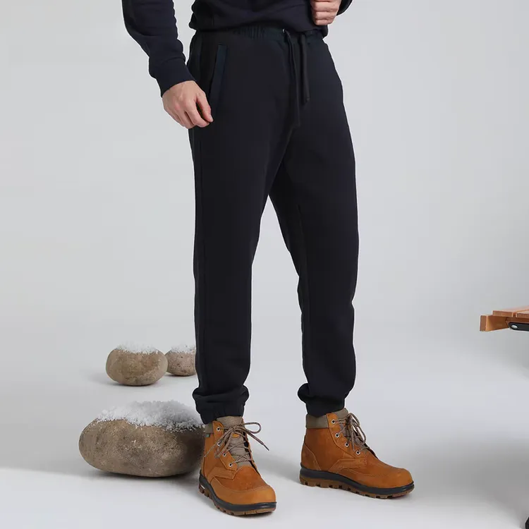 男士加绒卫裤运动户外裤抗风保暖束退裤修身防风冬季男款休闲裤