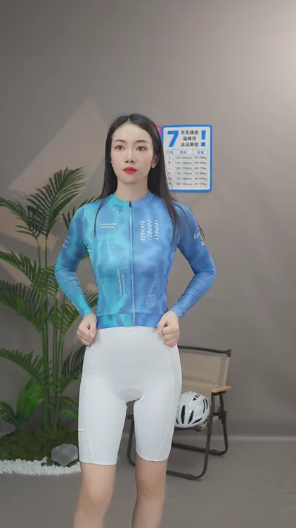 酷赛狮波浪渐变多色骑行服男女款透气薄款短款气动长短袖速干