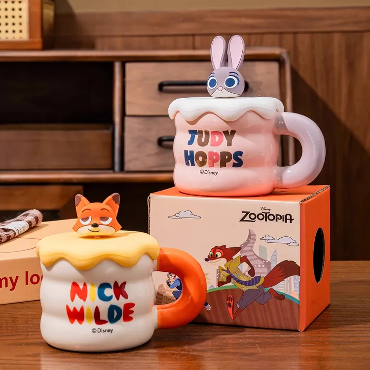 疯狂动物城联名马克杯带盖陶瓷杯子家用喝水办公室生日礼物伴手礼