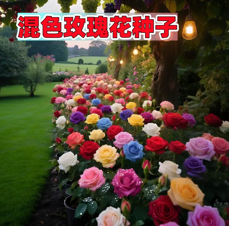 【混色玫瑰花种子】家庭阳台小院四季种植盆栽地栽易种易活