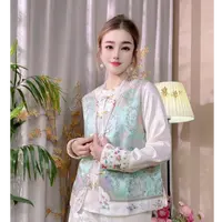 [拾花]新中式国风重工刺绣对襟马甲女复古手工盘扣无袖马夹外套