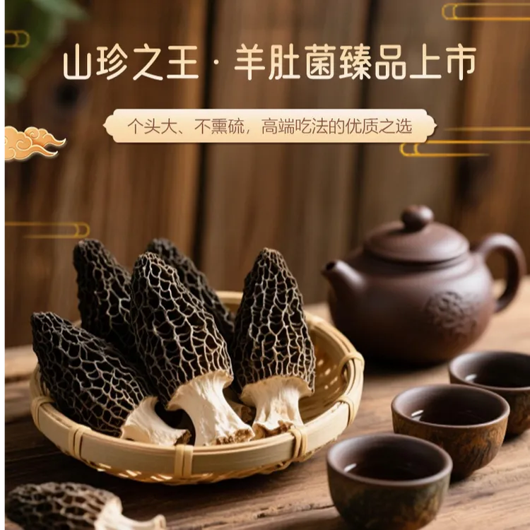 【苗乡绿源】湖南沅陵羊肚菌干货大7-9cm肉肥味美老人小孩煲汤美味