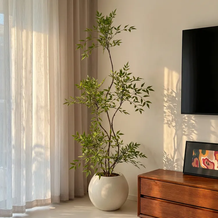 海虹景品南天竹室内客厅仿生假树大型落地摆件盆栽仿真绿植