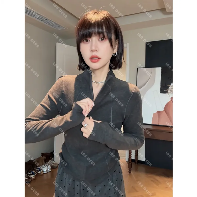 【暖暖冬日】山羊绒修身弹力气质老钱风显瘦打底上衣女