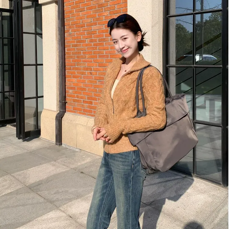 2025时尚新款韩系气质慵懒风复古针织开衫上衣显瘦休闲百搭裤子女