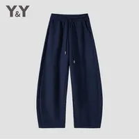 YY茵跃 抽绳弯刀卫裤女秋季垂感高腰慵懒风宽松运动裤休闲阔腿裤
