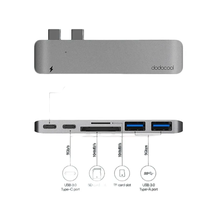 dodocool适配器USB-C分线器雷拓展坞HDMI转接头MacBook dsp