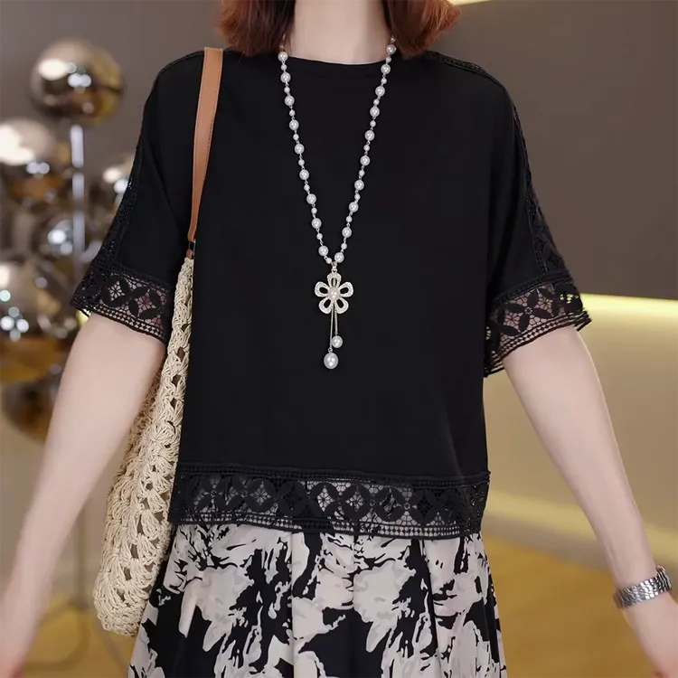  夏季新款透气短袖T恤女2025年夏季新款时尚百搭显瘦上衣 