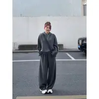 晶咕佳佳【闪闪星云】拉链连帽毛呢感带闪片长袖卫衣+全腰松紧长裤