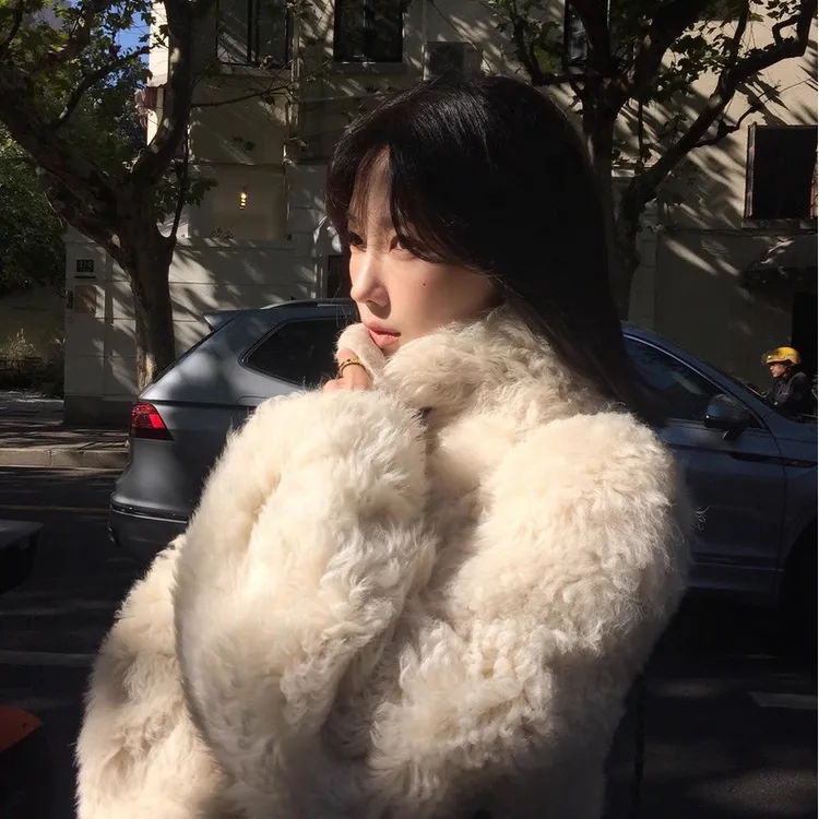 韩女新款进口托斯卡纳羊皮毛一体中长款海宁皮草显瘦保暖女冬外套