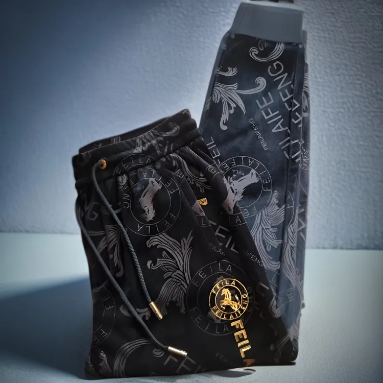 2025加绒加厚金马烫金精品欧货时尚潮流洋气高弹抗皱男士休闲裤