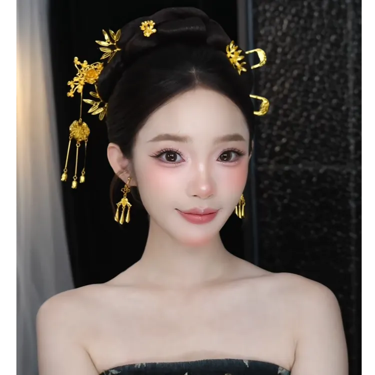 合金婚庆饰品 新款福利“日进斗金”中式龙凤褂新娘饰品（无礼盒）383