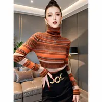 XS#复古高领毛针织打底衫女冬季新款洋气女士内搭上衣DY7396H