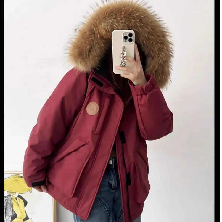 户外系列5.0大毛领宽松派克工装极寒保暖加厚情侣羽绒外套