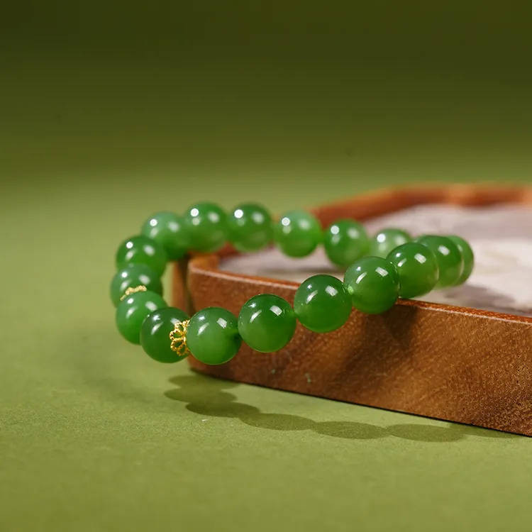 新疆玛纳斯碧玉卡9-10手串高净款随机发一件