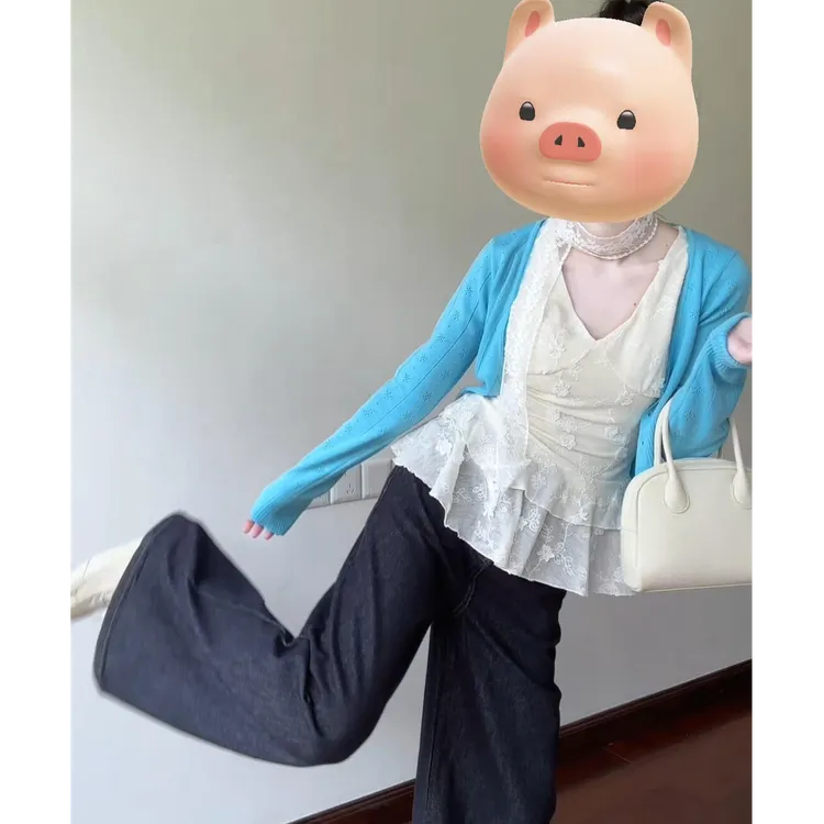 2025早秋一整套时尚甜美减龄百搭宽松休闲上衣开衫裤子三件套