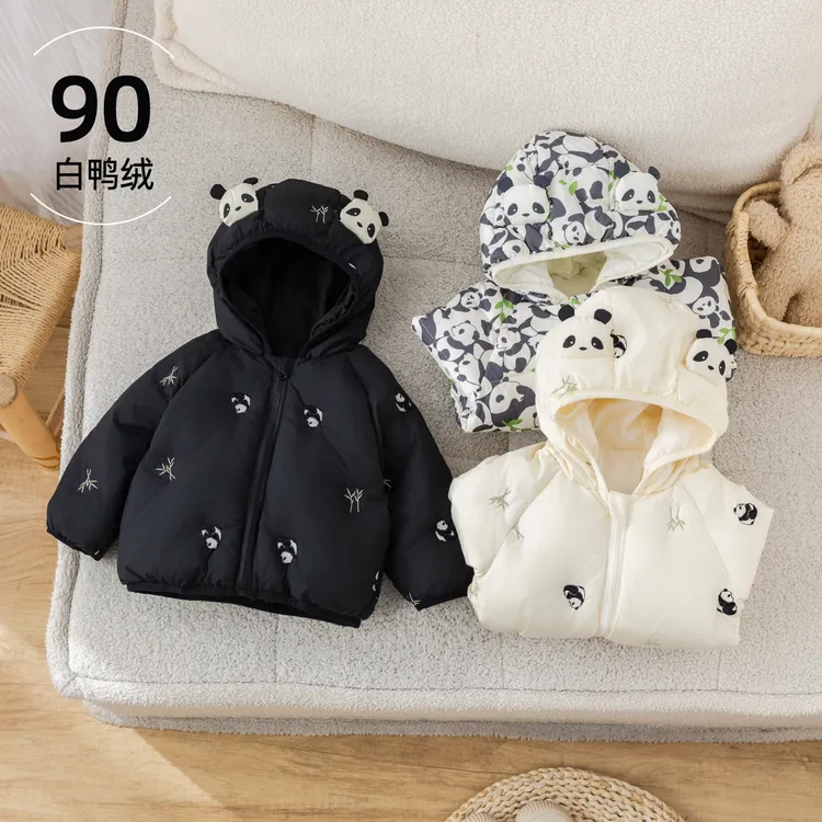 【厚款】宝宝羽绒服90白鸭绒加厚男女儿童外套冬季加厚婴儿衣服保暖
