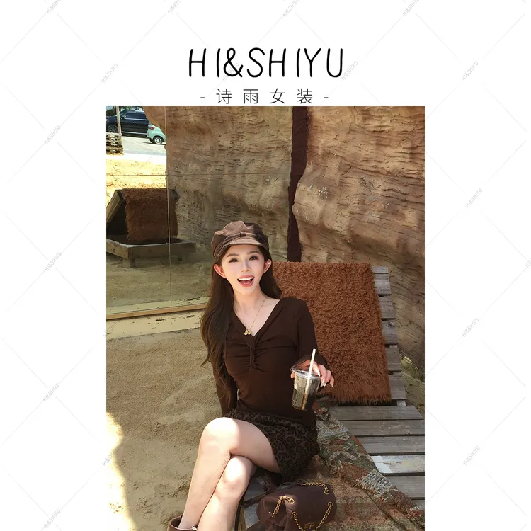 诗雨设计【情人结】25年新款显瘦气质修身长袖打底衫