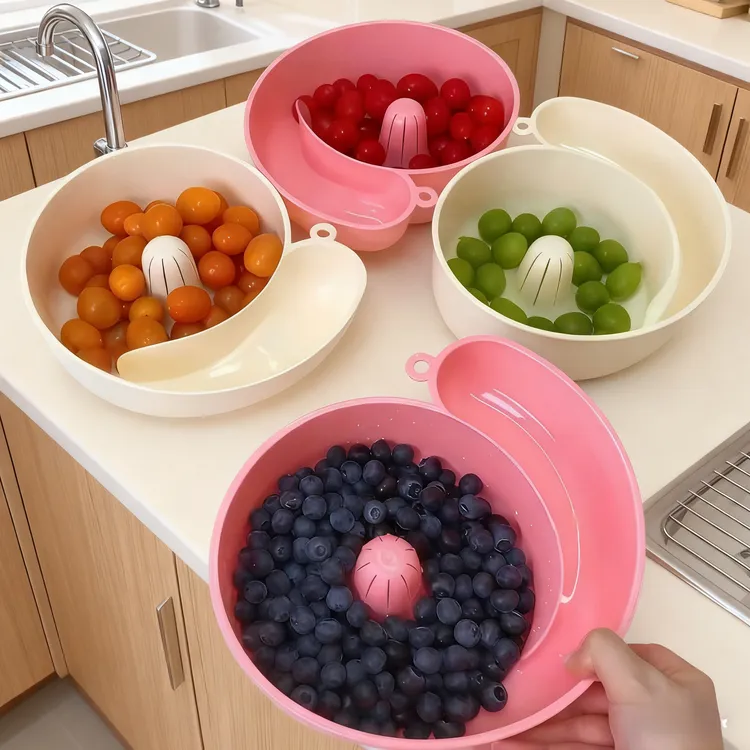 旋转水果自动清洗篮洗水果神器免手洗厨房沥水篮去农残污渍家用