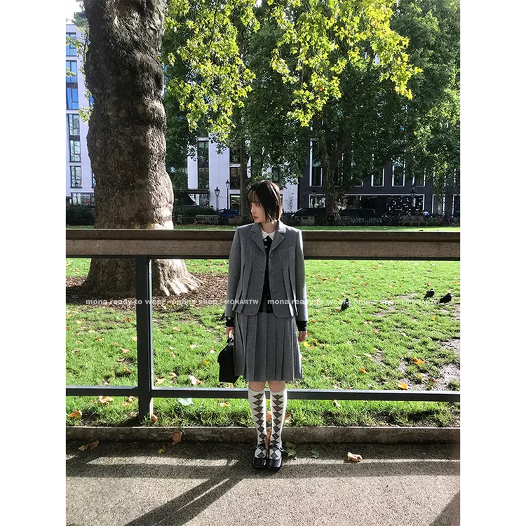 【Mona张绮贤】MONA 57羊毛学院西装外套高腰半裙O125A13340