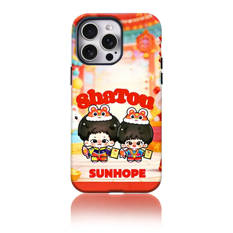 菲林二合一菲林软壳适用苹果华为vivo小米oppo手机壳新春萌娃17pm