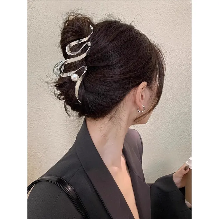 设计感小众冷淡风抓夹ins发夹女后脑勺鲨鱼夹2025新款盘发抓大号