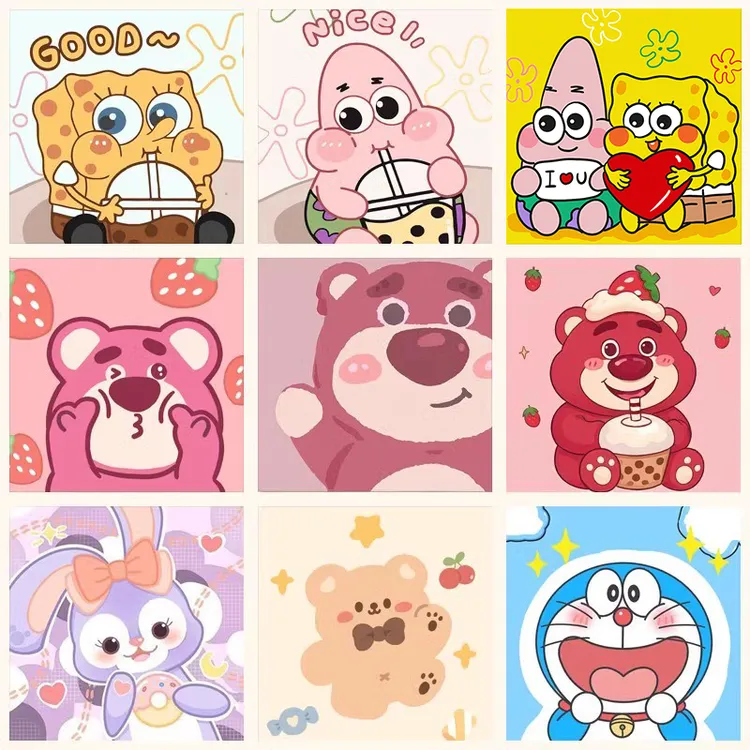 数字油画diy儿童卡通简单手工涂鸦填色填充丙烯油彩画画2025新款