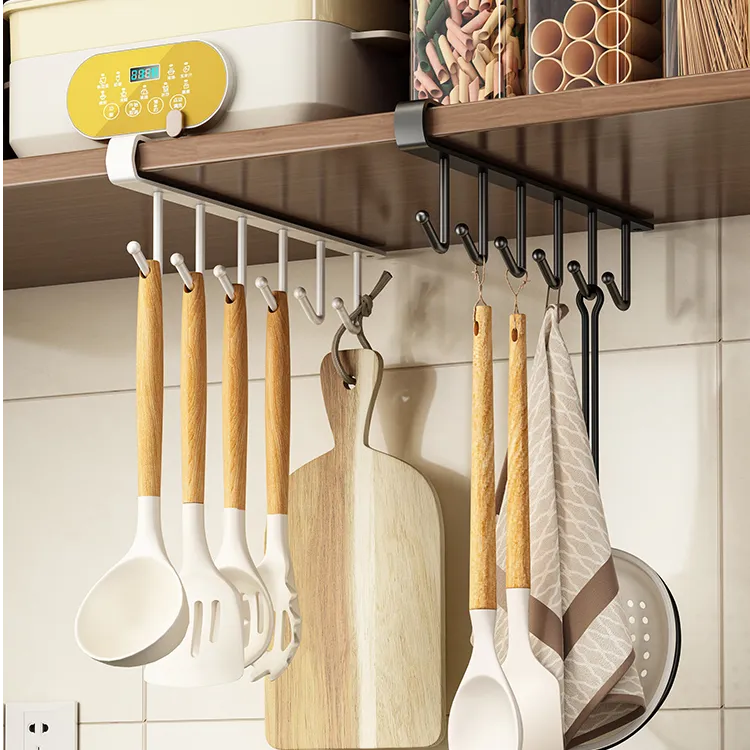 厨房置物架无痕免打孔挂钩一排橱柜门挂架挂钩架悬挂式收纳整理架