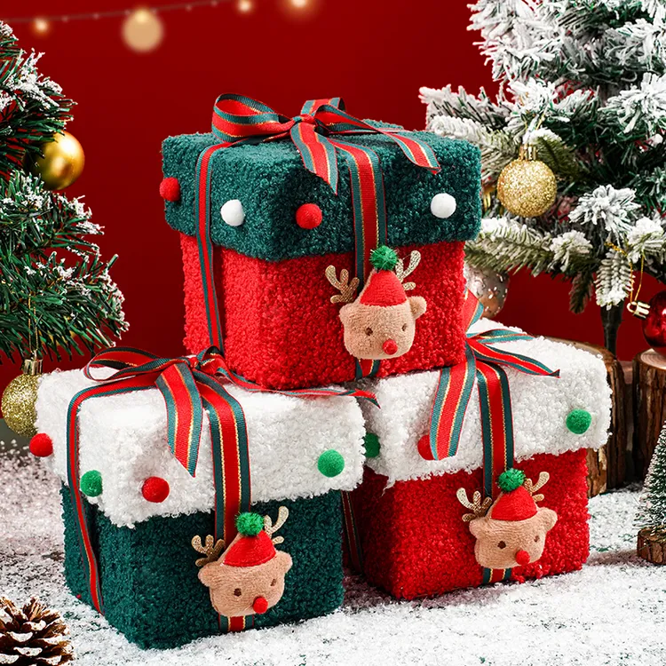 圣诞节手工装饰圣诞礼品苹果礼盒桌面氛围摆件圣诞树场景布置