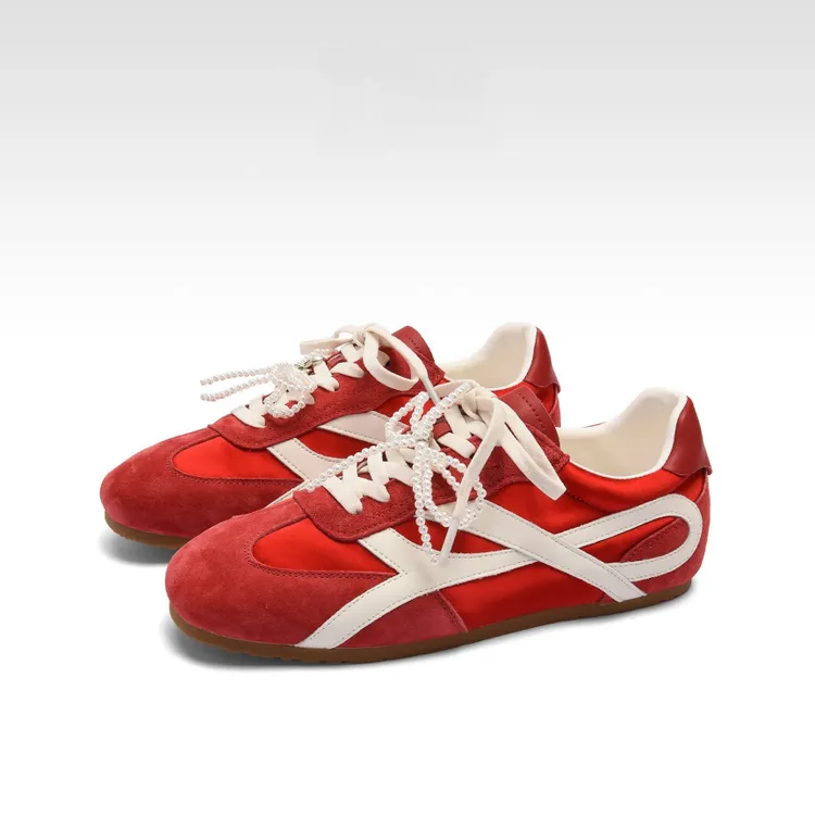 厚底4CM 内增高复古阿甘鞋女2025新款百搭运动休闲软底轻便德训鞋