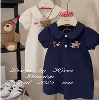  女童夏装2025新款连衣裙小女孩韩版洋气短袖Polo裙宝宝百搭裙子