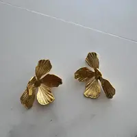 黄铜无非金属耳饰 个性百搭花朵时尚金属耳环