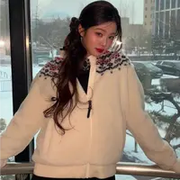 【奈斯专属】EIDER冬季时尚张元英同款提花抓绒夹克外套男女DMU24158