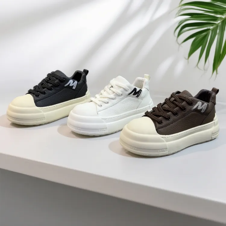 秋冬新款低帮厚底增高休闲板鞋男士潮流加绒保暖系带舒适小白鞋男