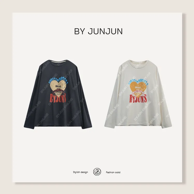 ByJunjun冬季爱心 双面绒加厚打底T恤百搭韩系长袖