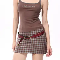 Bling Plaid Shorts烫钻格纹短裙裤