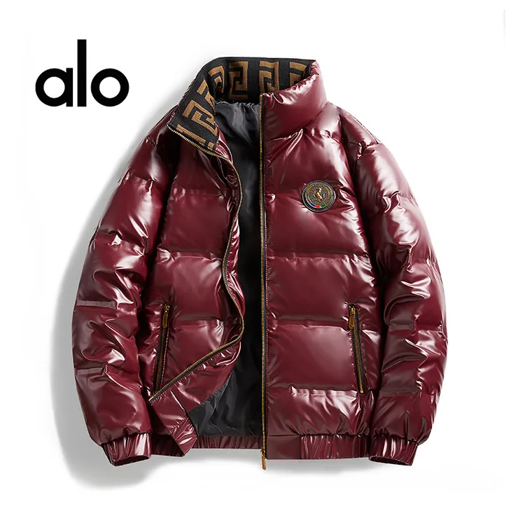 alo冬装新款男士短款羽绒服时尚潮流帅气加厚保暖立领修身外套