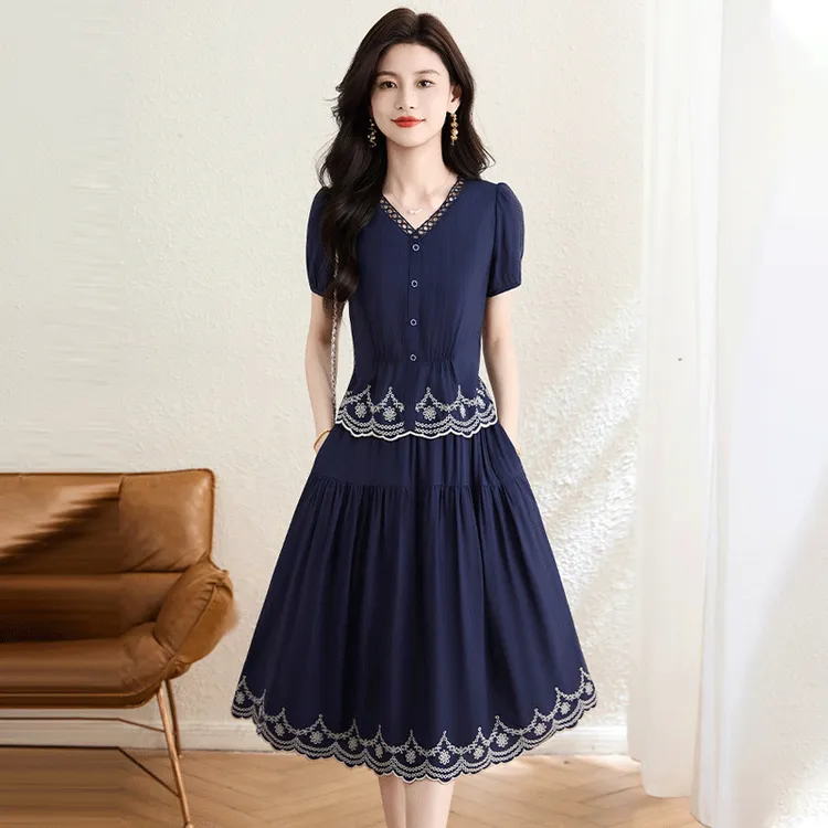 新中式国风连衣裙2025新款女夏季气质高端奢华品牌高级感改良旗袍