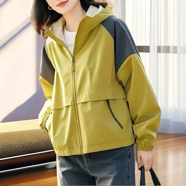 【雅岚女装】时尚洋气显瘦撞色拼接休闲女春季高级超好看漂亮冲锋衣