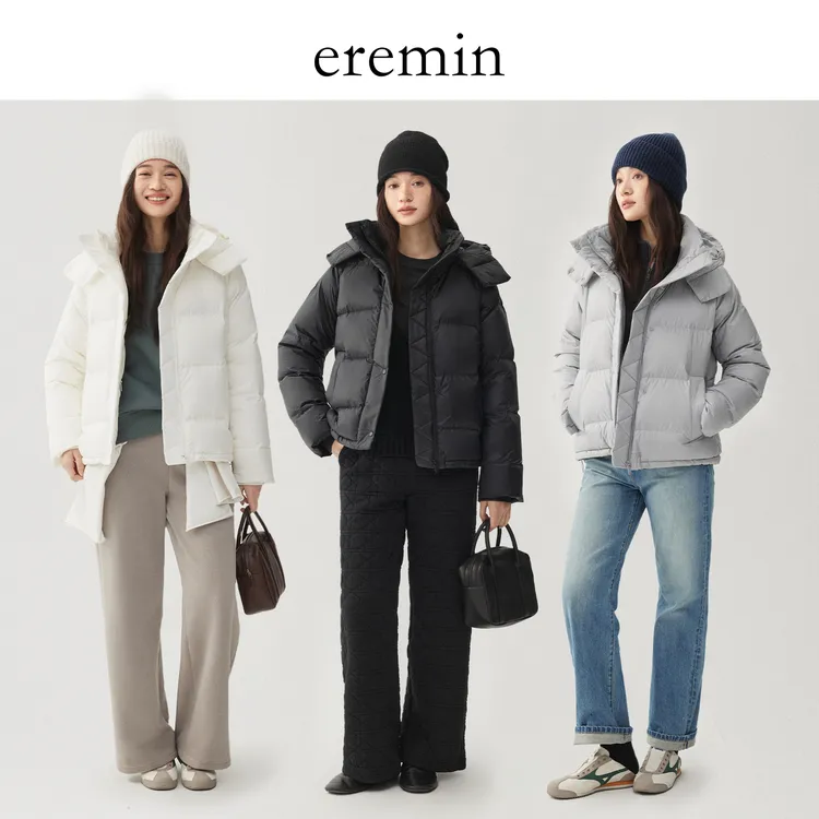 DE Mincollection五格羽绒/防风保暖加厚白鹅绒连帽羽绒服59286