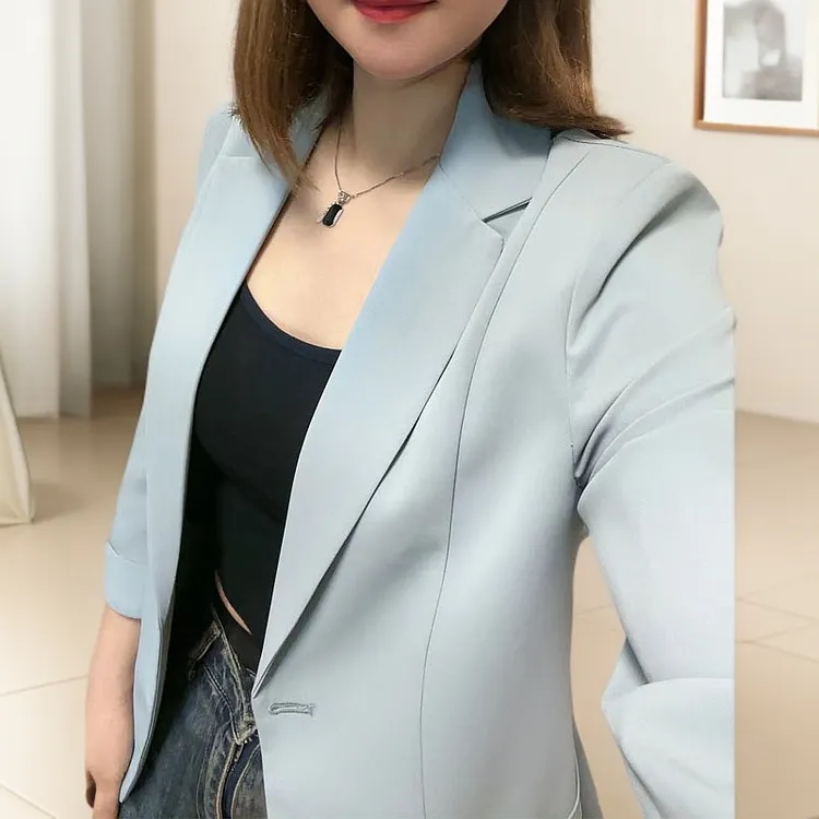 薄款西装外套女高级感显瘦2025春夏季新款休闲韩版网红七分袖西服