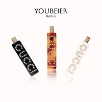 YOUBEIER 字母发夹鸭嘴夹八字刘海边夹网红同款少女后脑勺发饰